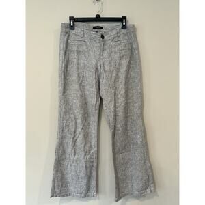 Y2k Express Women Linen Blend Mid Rise Boot Cut Pant Trouser Slack Size 6 2560